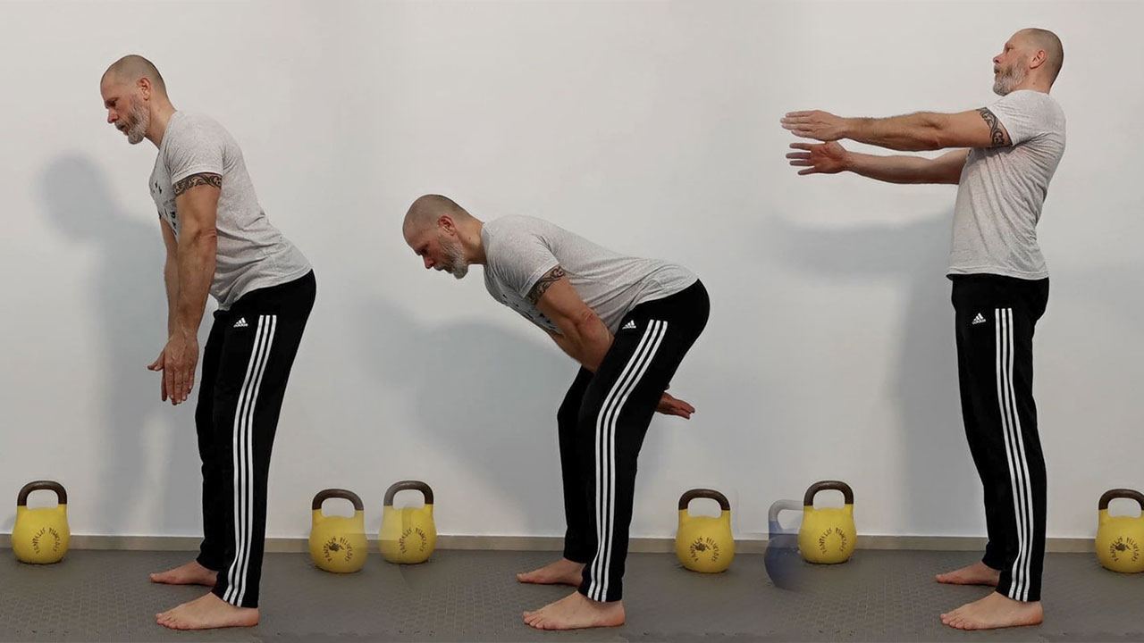 Kettlebell hip hinge drill technique